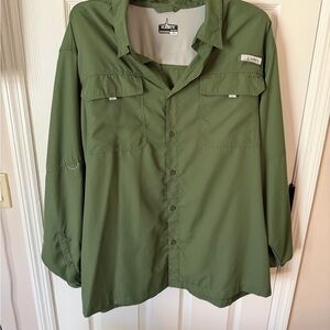 Habit Olive Green Men's Casual Button Down Shirt
